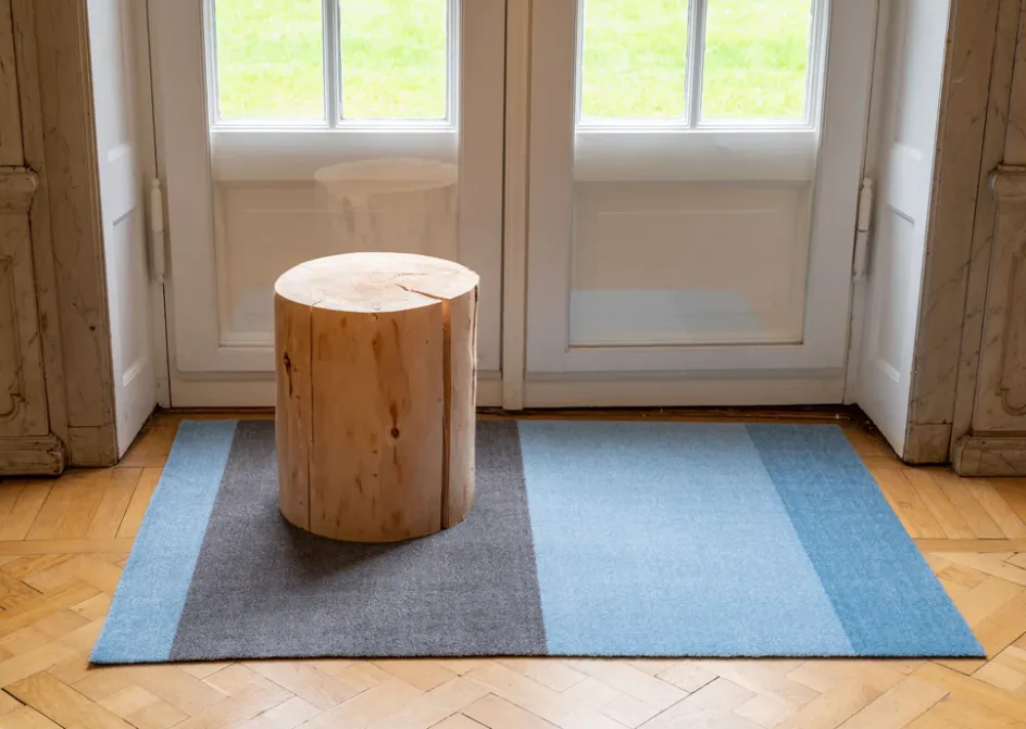 Discount Tica Copenhagen Stripes Horisontal Gulvmåtte , Blå/Steelgrey