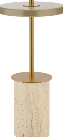 Discount Umage Asteria Move Mini Trådløs Bordlampe LED H25,5 cm, Clay Travertine/Messing