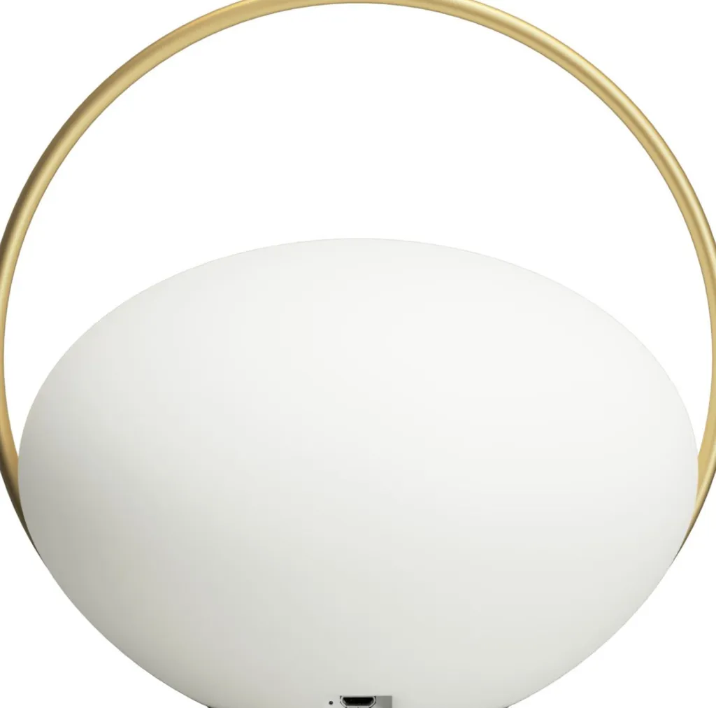 Umage Bordlamper|Trådløse Lamper > Orbit Trådløs Bordlampe 19,5 cm, Messing/Opal