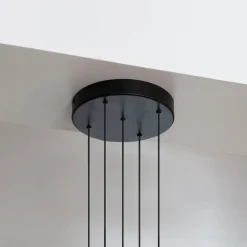 Clearance Rosette Baldakin m. 5 Ledninger G4, Sort Fatninger Og Ophænge