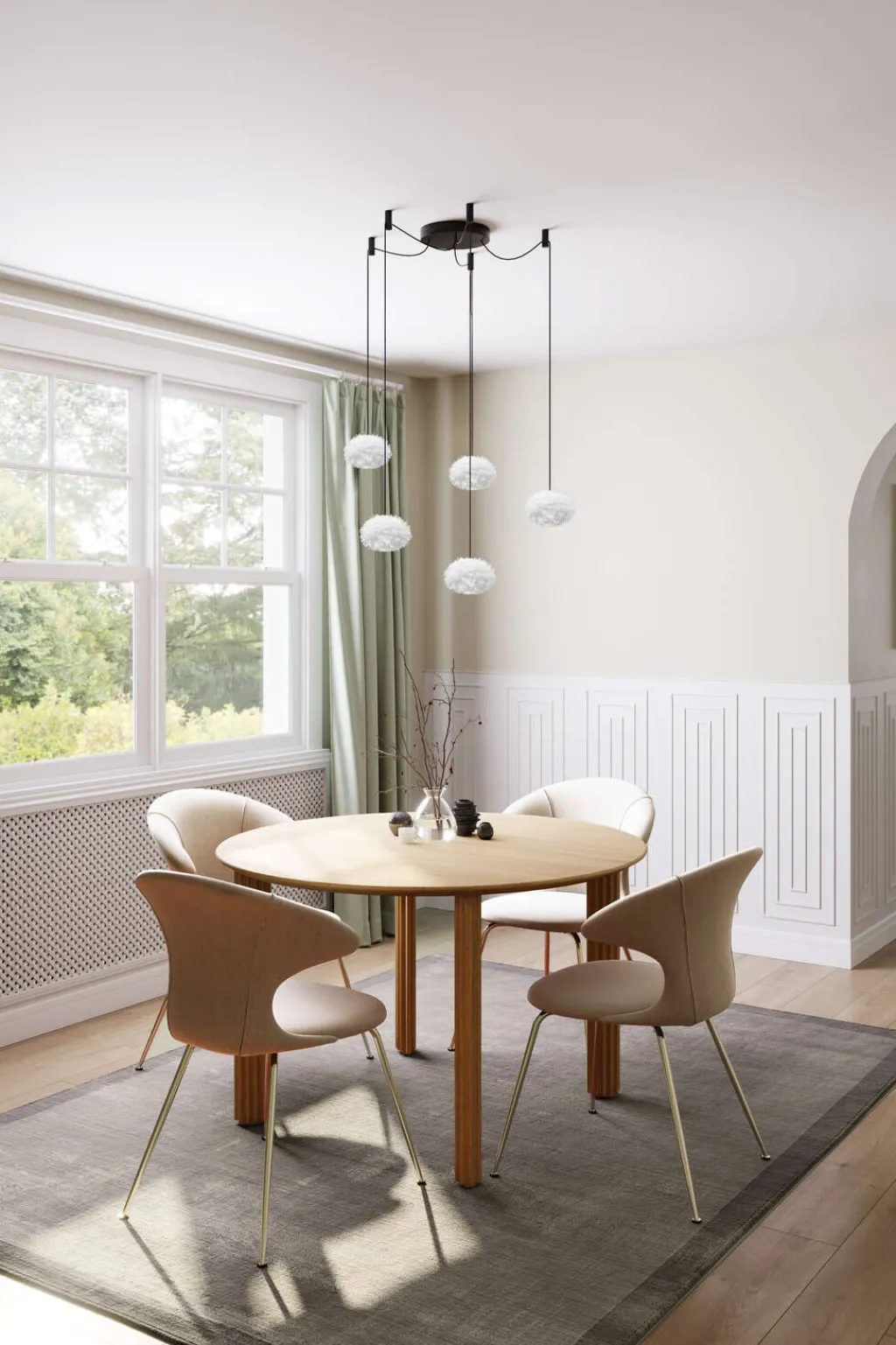 Clearance Rosette Baldakin m. 5 Ledninger G4, Sort Fatninger Og Ophænge