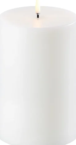 New Bloklys LED Ø10,1xH15 cm, Nordic White Stearinlys|Led Stearinlys