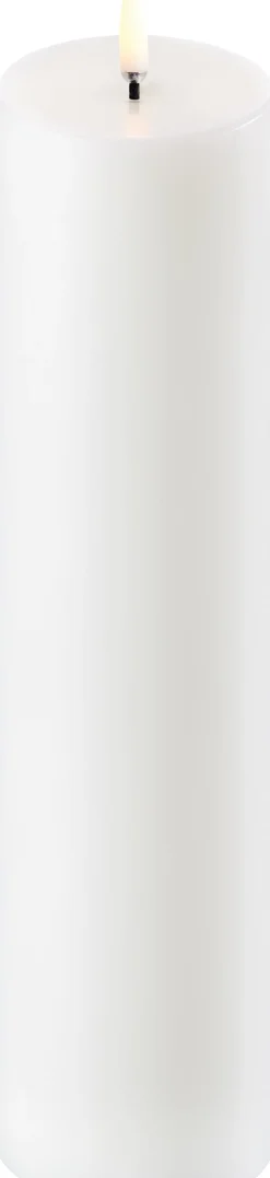 Bloklys LED Ø5,8xH22 cm, Nordic White Stearinlys|Led Stearinlys
