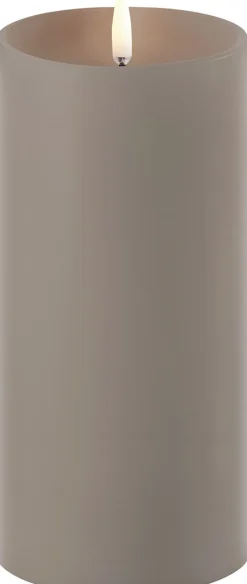 Online Bloklys m. Kant LED Ø7,8xH15 cm, Stearinlys|Led Stearinlys