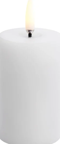 New Bloklys m. Smelteeffekt LED Ø5xH7,5 cm, Stearinlys|Led Stearinlys