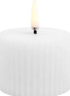 Uyuni Lighting Stearinlys|Led Stearinlys > Bloklys m. Riller LED ?5,8xH4,5 cm,