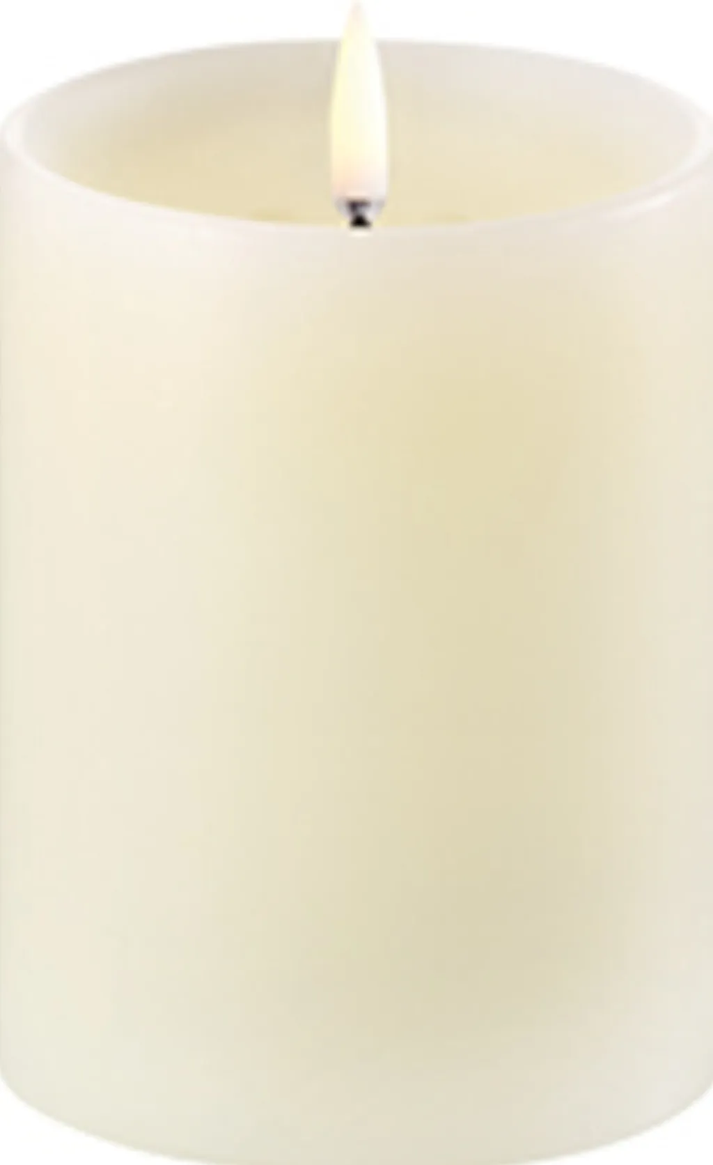 Bloklys m. Kant LED Ø7,8xH10 cm, Stearinlys|Led Stearinlys