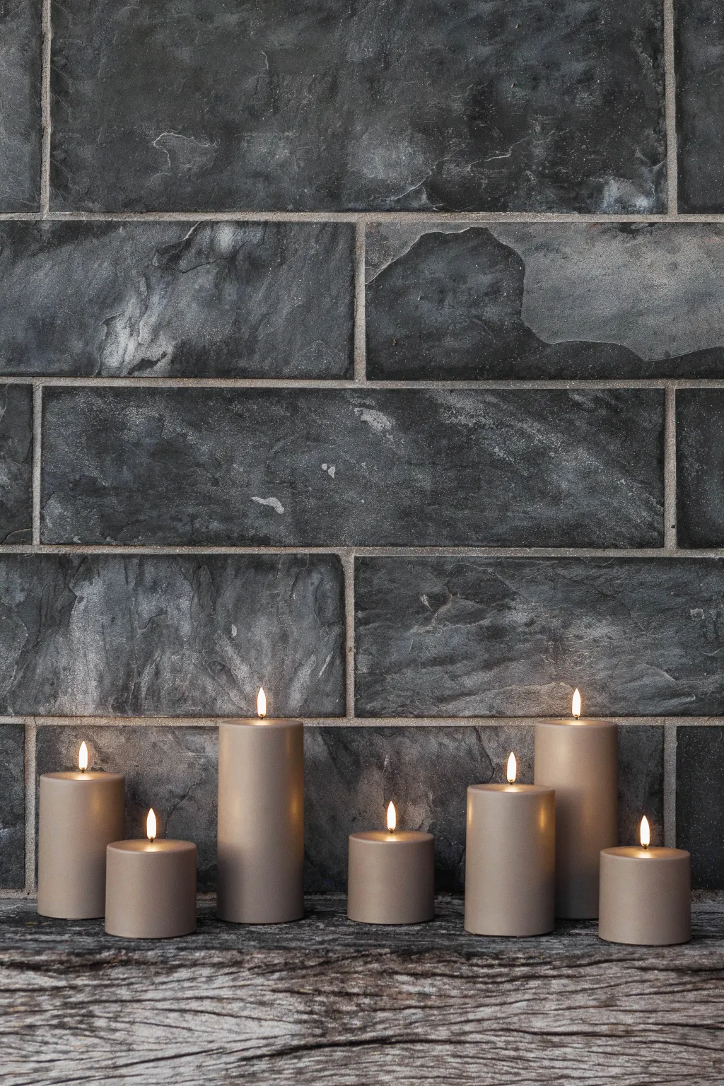 Outlet Bloklys Udendørs LED Ø8,4xH15 cm, Stearinlys|Led Stearinlys