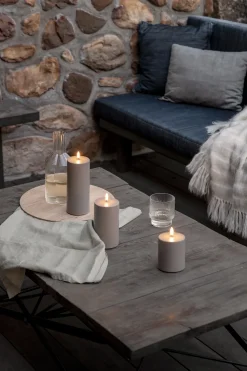 Outlet Bloklys Udendørs LED Ø8,4xH15 cm, Stearinlys|Led Stearinlys