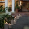 Outlet Bloklys Udendørs LED Ø7,8xH17,8 cm, Sandstone Plastik Stearinlys|Led Stearinlys