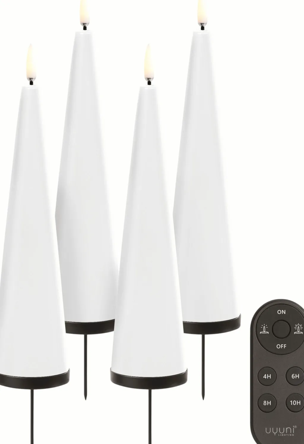 Online Gaveæske Kegleys LED m. Fjernbetjening og Spyd 9 Dele, Nordic White Stearinlys|Led Stearinlys