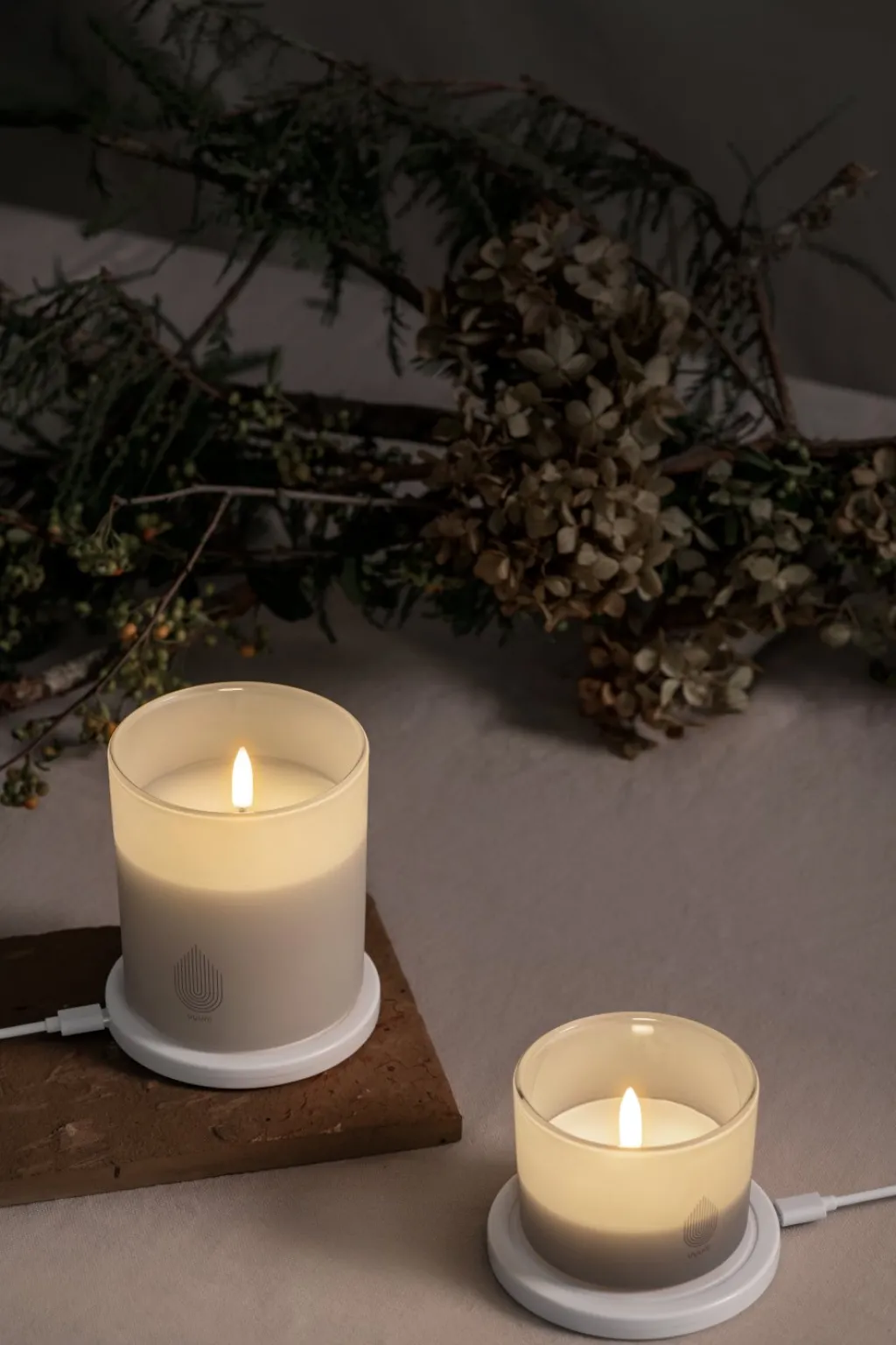 Uyuni Lighting Stearinlys|Led Stearinlys > Genopladeligt Glaslys LED Ø8,2xH6 cm, Vanilla