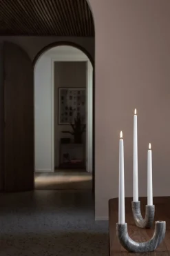 Hot Kronelys LED ?2,3xH40 cm, Nordic White Stearinlys|Led Stearinlys