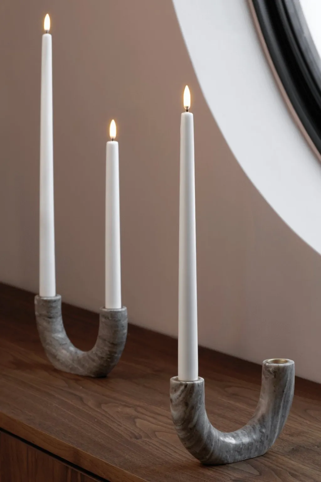 Hot Kronelys LED ?2,3xH40 cm, Nordic White Stearinlys|Led Stearinlys