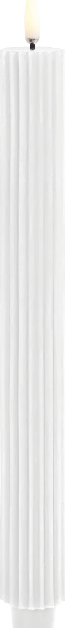 Clearance Kronelys m. Riller LED 2 stk. Ø3,2xH25,5 cm, Stearinlys|Led Stearinlys