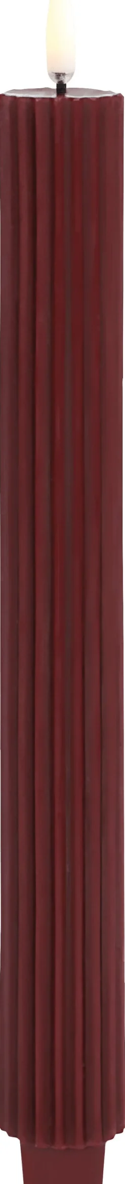 Hot Kronelys m. Riller LED 2 stk. Ø3,2xH25,5 cm, Stearinlys|Led Stearinlys