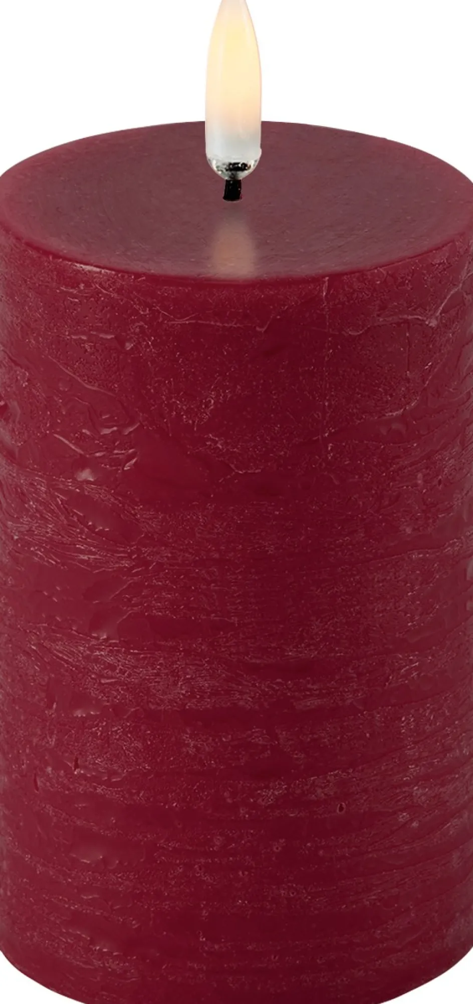 Discount Uyuni Lighting Bloklys LED Ø5xH7,5 cm, Carmine Rød/rustik