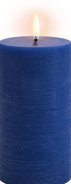 Clearance Uyuni Lighting Bloklys LED Ø7,8xH15 cm, Royal Blue/rustik