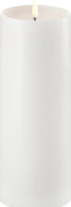 Online Bloklys m. Kant LED Ø7,8xH20 cm, Stearinlys|Led Stearinlys