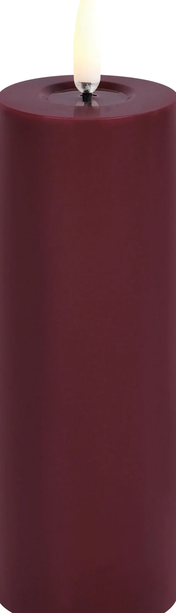 Discount Uyuni Lighting Bloklys m. Smelteeffekt LED Ø5xH14,5 cm, Wine Red