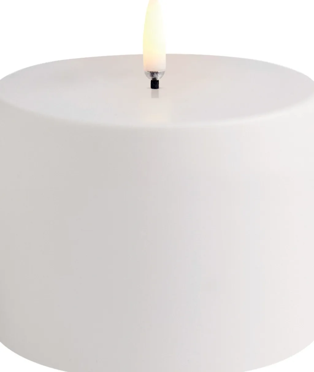 Uyuni Lighting Stearinlys|Led Stearinlys > Bloklys Udendørs LED Ø10,1xH7,8 cm, Hvid Plastik