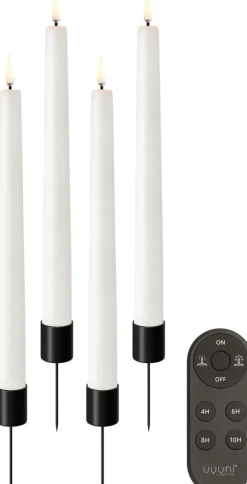 Uyuni Lighting Gaveæske Kronelys LED m. Fjernbetjening og Spyd 9 Dele, Nordic White
