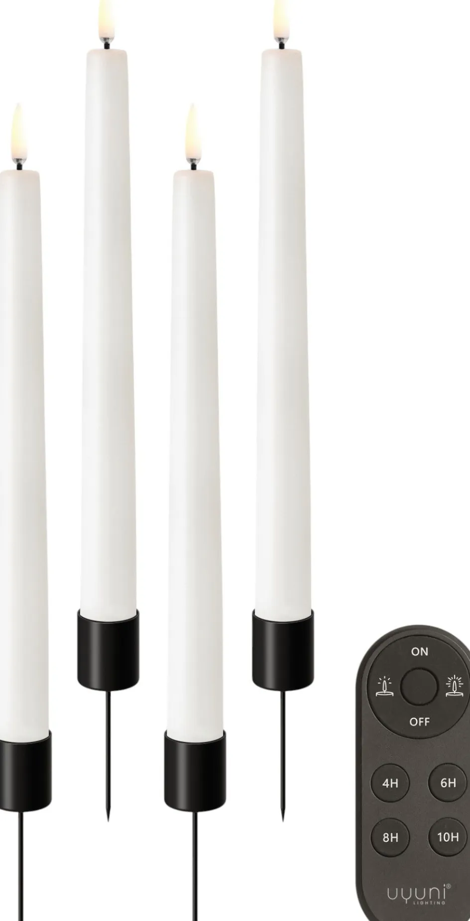 Uyuni Lighting Gaveæske Kronelys LED m. Fjernbetjening og Spyd 9 Dele, Nordic White