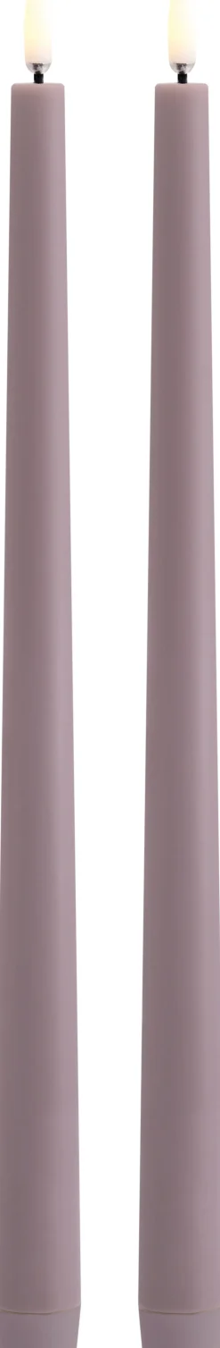 Uyuni Lighting Kronelys LED 2 stk. Ø2,3xH32 cm, Light Lavender