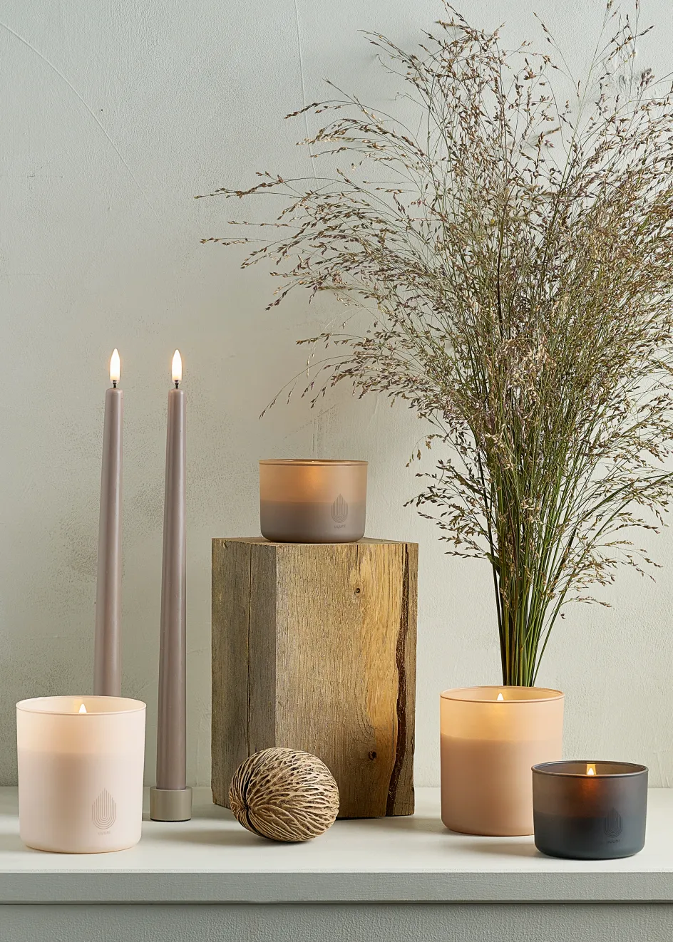Uyuni Lighting Kronelys LED 2 stk. Ø2,3xH32 cm, Light Lavender