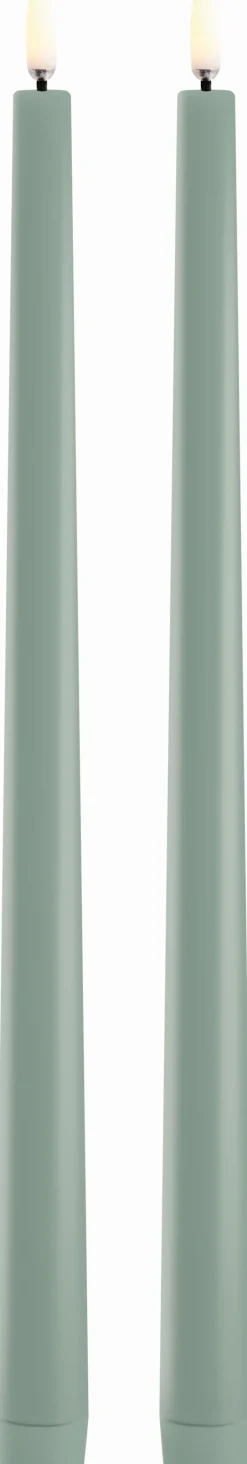 Uyuni Lighting Kronelys LED 2 stk. Ø2,3xH32 cm, Dusty Green