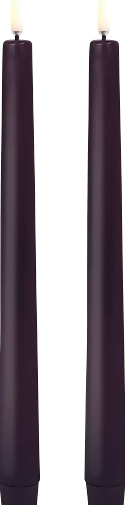 Outlet Uyuni Lighting Kronelys LED 2 stk. Ø2,3xH25 cm, Plum