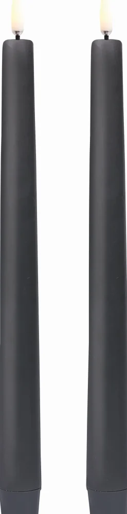 Hot Uyuni Lighting Kronelys LED 2 stk. Ø2,3xH25 cm, Grey