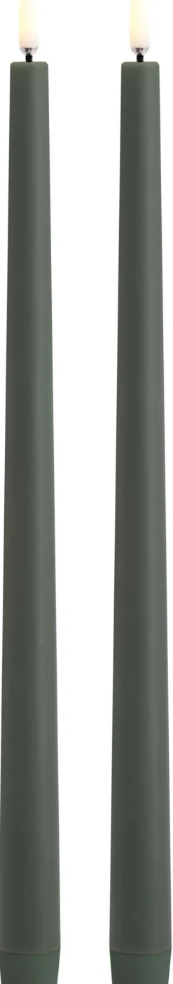 Clearance Uyuni Lighting Kronelys LED 2 stk. Ø2,3xH32 cm, Olive Green