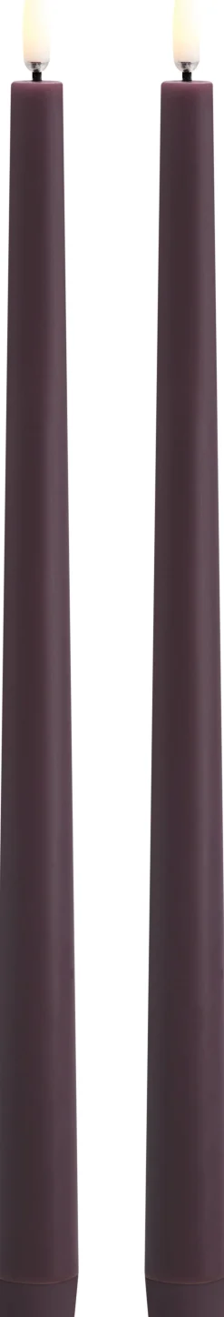 New Uyuni Lighting Kronelys LED 2 stk. Ø2,3xH32 cm, Plum
