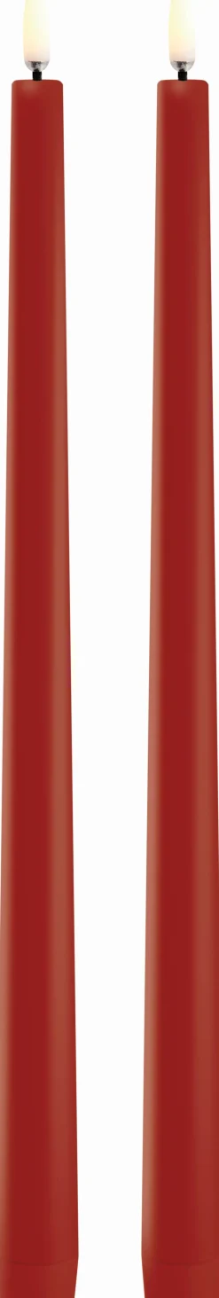 Online Uyuni Lighting Kronelys LED 2 stk. Ø2,3xH32 cm, Rød