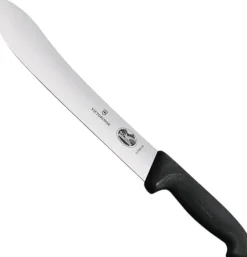 Sale Slagterkniv m. Bred Spids 25 cm, Sort Fibrox Kødknive
