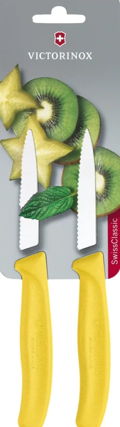 Hot Victorinox Swiss Classic Grøntsagskniv Takket 2 stk. 8 cm, Gul