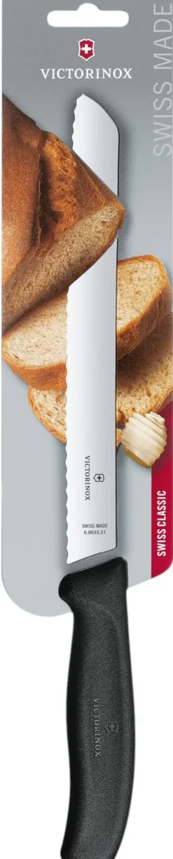Outlet Swiss Classic Brødkniv 21 cm, Sort Brødknive