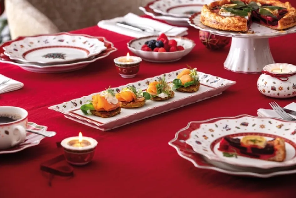 Discount Villeroy & Boch Toy's Delight Serveringsfad 16x39 cm, Hvid/Rød