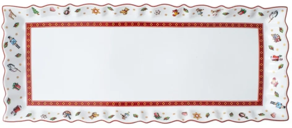 Discount Villeroy & Boch Toy's Delight Serveringsfad 16x39 cm, Hvid/Rød