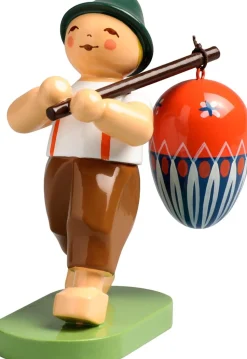 Wendt & Kühn Træfigurer Og Figurer > Easter Children, Dreng m. Æg På Stang 6,5 cm