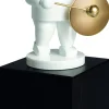 Outlet White Timbre Engel m. Gong På Sokkel, Hvid Træfigurer Og Figurer