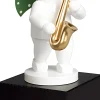 Wendt & Kühn Træfigurer Og Figurer > White Timbre Engel m. Saxofon På Sokkel, Hvid
