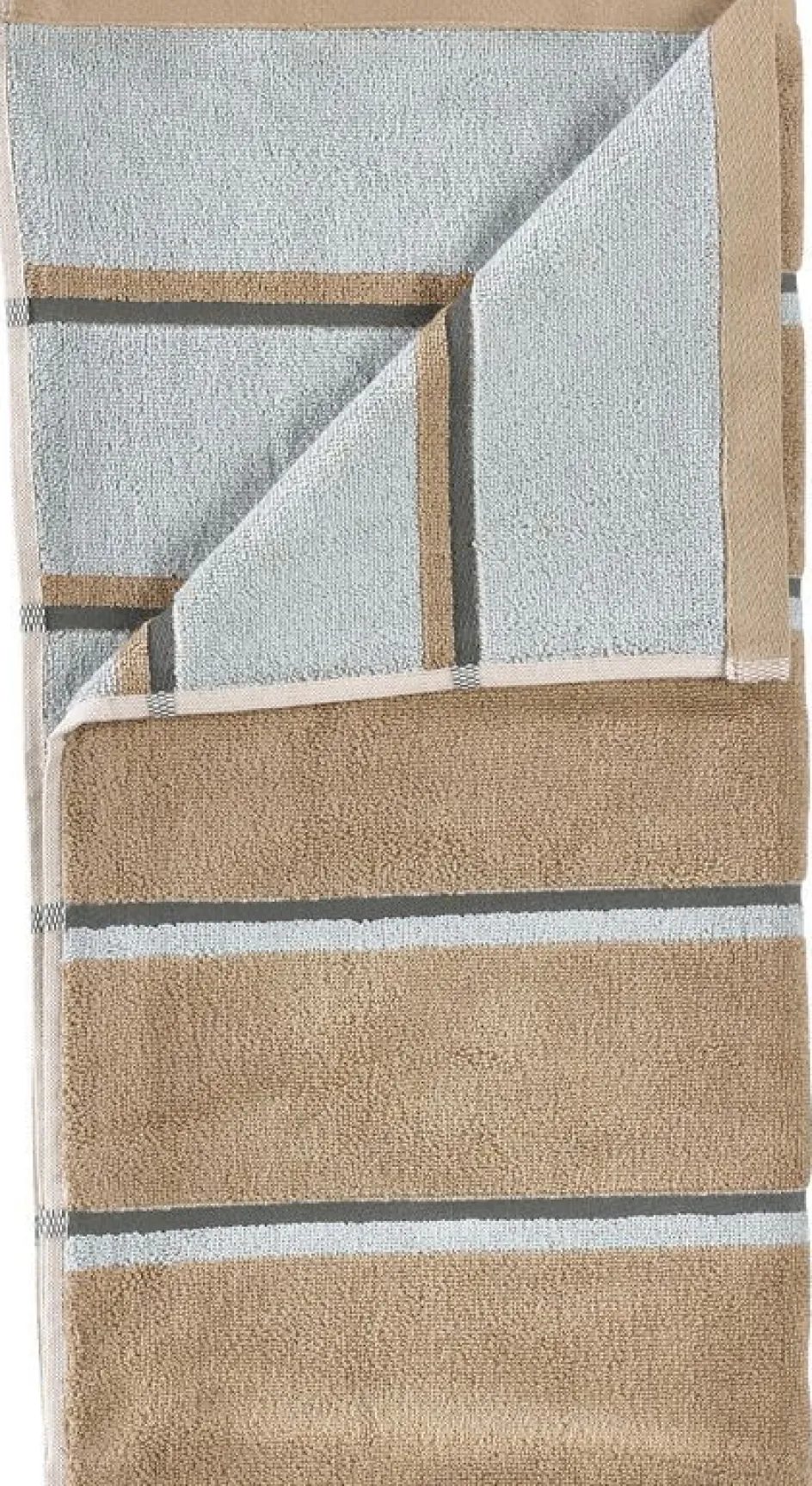 Online Zone Denmark Sauna Badehåndklæde 70x140 cm, Camel/Ice Blue/Olive Green