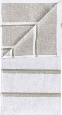 Outlet Zone Denmark Sauna Badehåndklæde 70x140 cm, Hvid/Soft Grey/Eucalyptus