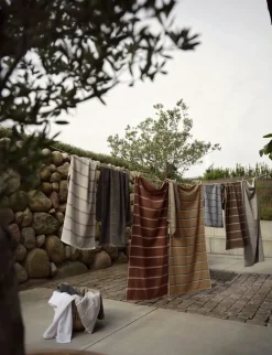Zone Denmark Sauna Håndklæde 50x100 cm, Soft Grey/Eucalyptus/Terracotta
