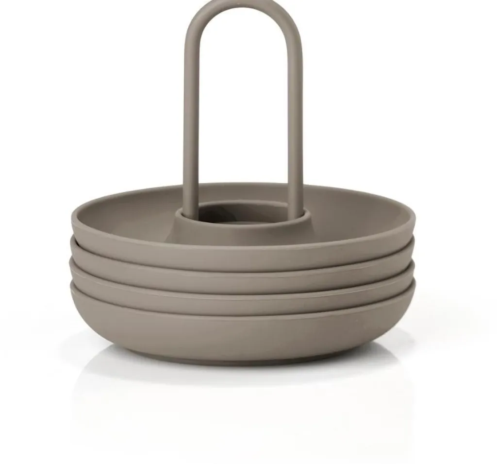 Zone Denmark Spisestue|Æggebægere > Singles Æggebæger m. Holder 4 stk. H9,5 cm, Taupe