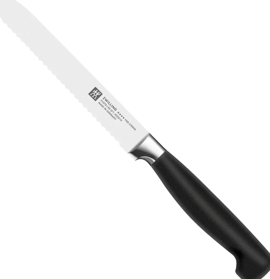Discount FOUR STAR Tomatkniv Bølgeskær 13 cm, Sort Urteknive Og Grøntsagsknive