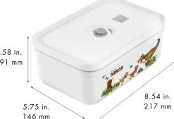 Fresh & Save DINO Vakuummadkasse M/1,7 L, Hvid Børn Madkasser Til Børn|Vakuumpakkere Og Tilbehør
