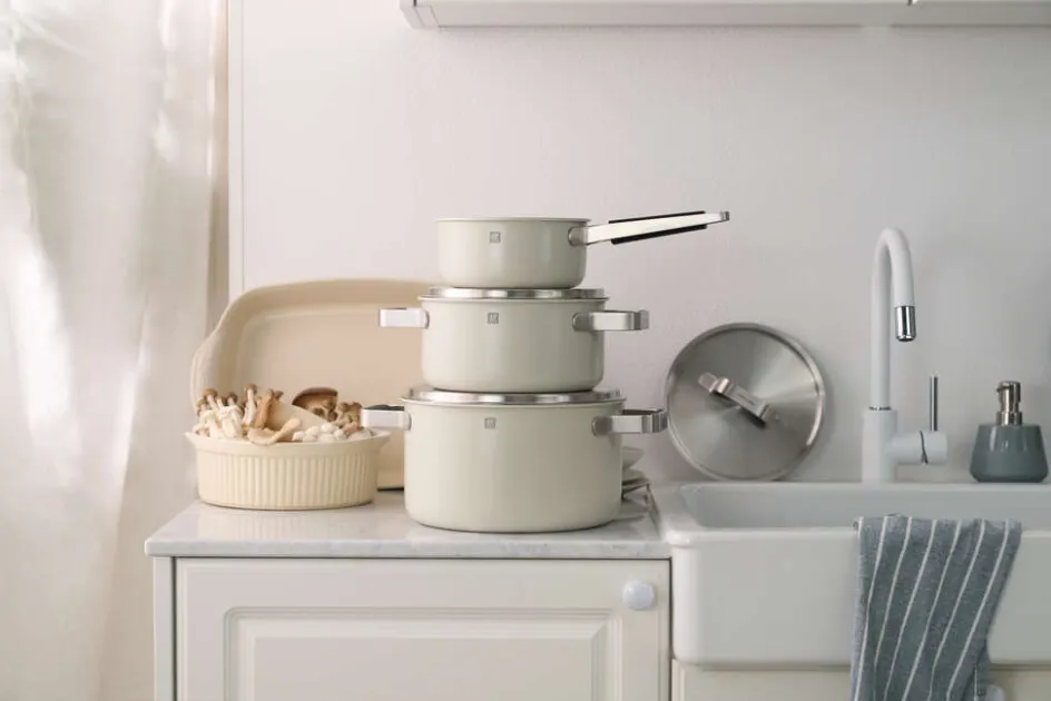 Sale Zwilling Pure Stegepande m. Keramisk Belægning , Elfenben-Hvid
